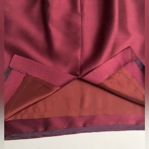 Unbranded Silk Wool Blend Pencil Skirt Burgundy Size 6P Back Zip Lined - Picture 8 of 8